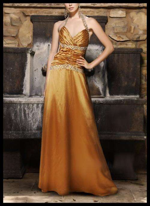 **IN STOCK** NEW Formal Dress (16 / 38) Bronze/Gold Evening Cruise Formal Dress  - FREE SHIPPING