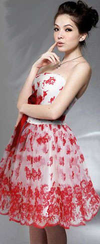 NEW Party Cocktail Valentines Formal Matric Dress 10  (34) M  White / Red - FREE SHIPPING