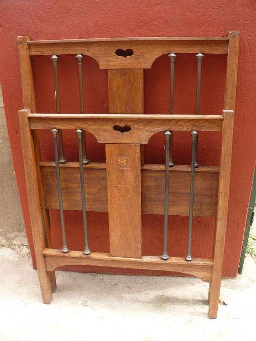 Oak Single Bed with Copper Tubes