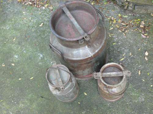 Set of 3 old Milk Pails