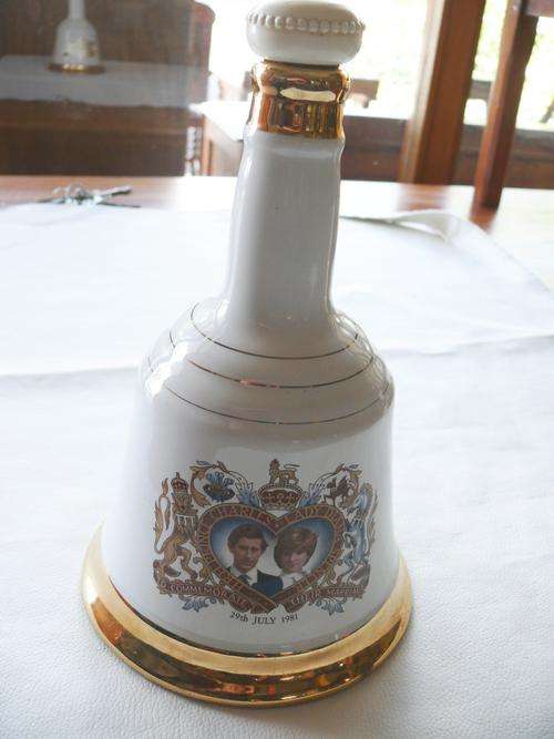 Authentic Bells Decanter commemorating wedding of Charles and Diana