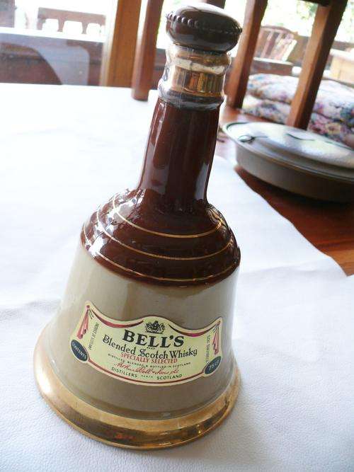 Bell's Whiskey Decanter - brown and gold