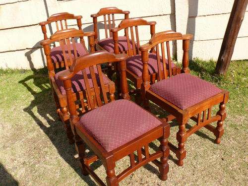 Burmese teak table and 6 x chairs
