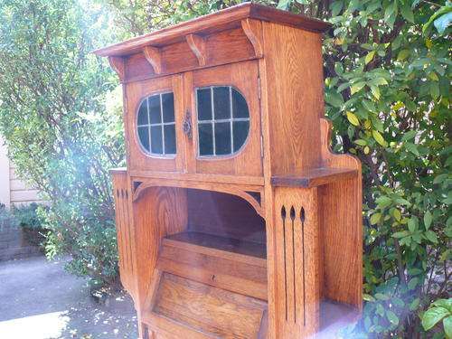 Oak Art Noveau Writing Bureau
