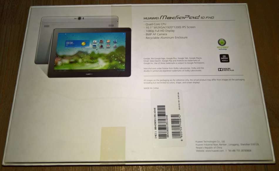HUAWEI MediaPad 10 FHD - Full HD Tablet (1080p) with WiFi & 3G/LTE