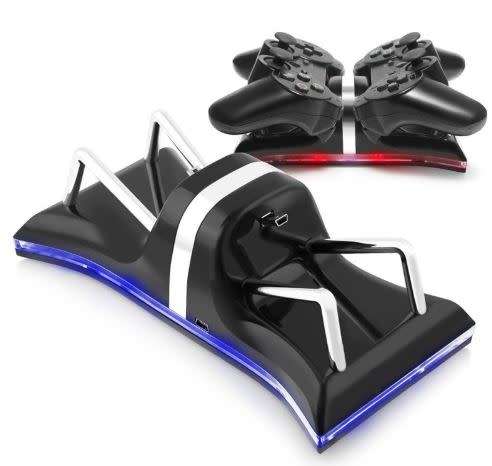 PS3 Blue Light Dual Docking Station for PS3 Controller