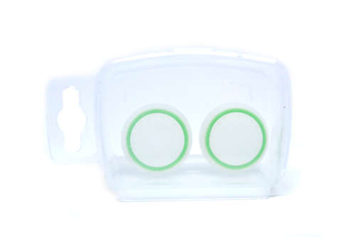 Universal Thumb Grips / Anologue Grips / Anologue Covers (2 pack - Clear with Green Ring)