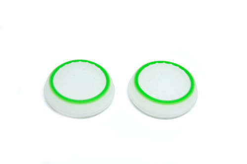 Universal Thumb Grips / Anologue Grips / Anologue Covers (2 pack - Clear with Green Ring)