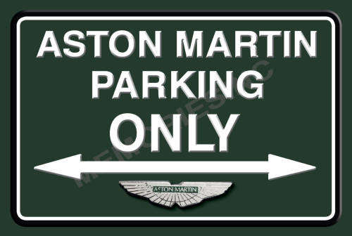 Aston Martin Parking Only - Landscape - Classic Metal Sign