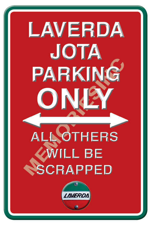 Laverda Jota Parking Only - Portrait - Classic Metal Sign