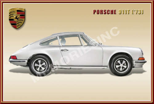 Porsche 911T (73) - Classic Metal Sign