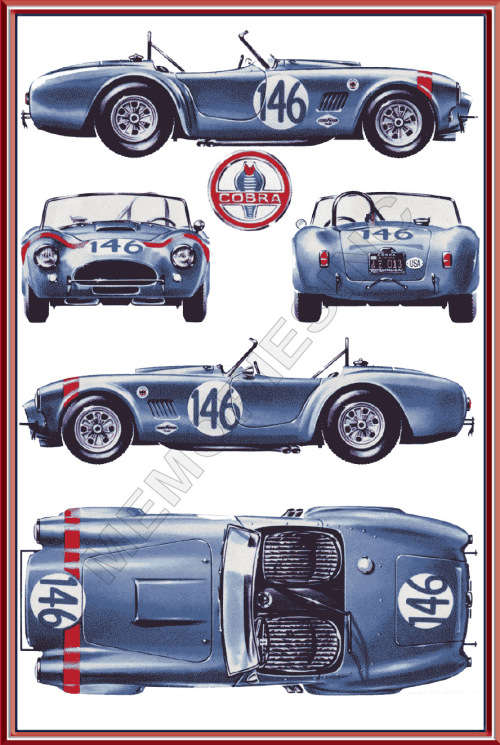 Shelby Cobra Collage (60s) - Classic Metal Sign