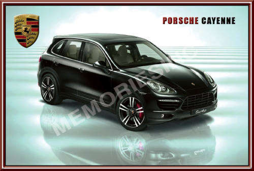 Porsche Cayenne (11) Black - Classic Metal Sign