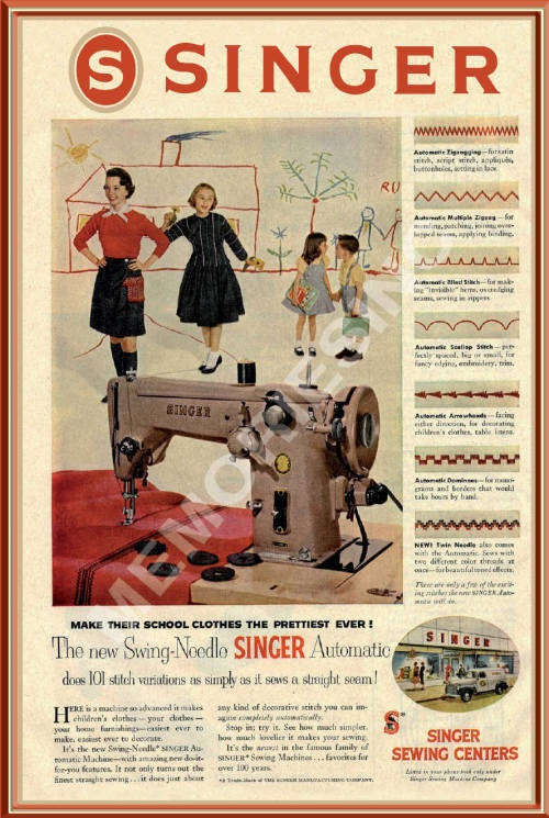 Singer Sewing Machine Advert - Classic Metal Sign
