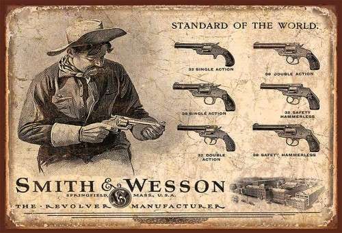 Smith & Wesson Revolvers - Classic Metal Sign