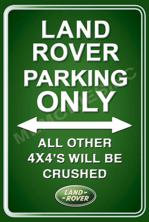 Land Rover Parking Only Metal Sign - Portrait