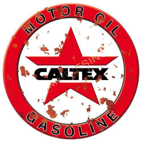 Caltex - Round Classic Metal Sign