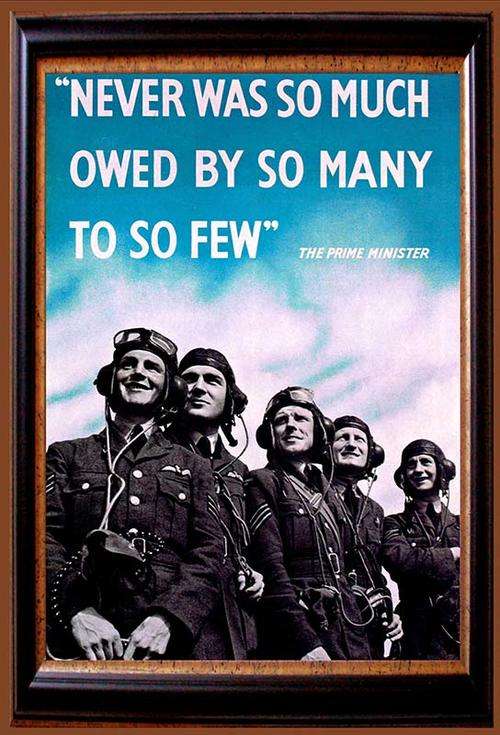 Never was so much owed by so many to so few - Metal Sign