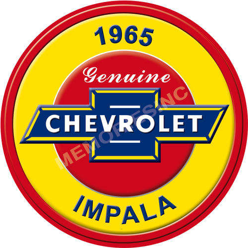 Custom Chevrolet Impala (65) - Round Metal Sign