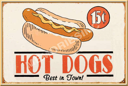 Hot Dogs- Classic Metal Sign