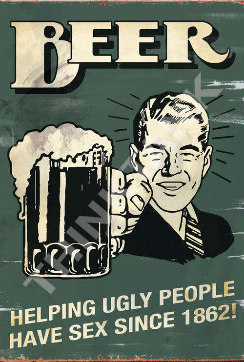 Pub-Bar Funnies - Ugly people - Classic Metal Sign
