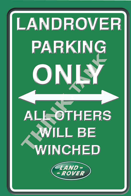 Landrover Parking Only Metal Sign - Portrait