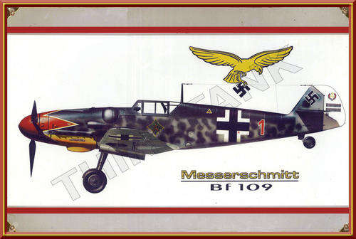 Messerschmitt BF109 - Vintage Metal Sign