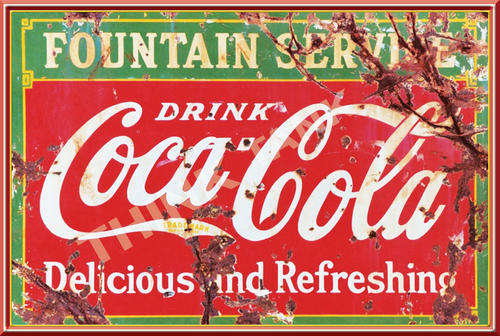 Coca Cola Metal Sign - Fountain Service