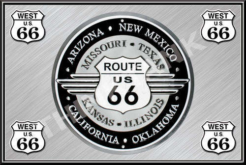 Route 66 West Metal Sign