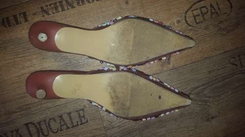 Unique pointed ladies beaded heels * worn but in fabulous condition
