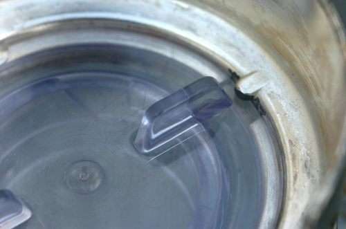 EXQUISITE MADE IN ITALY RIBBED GLASS AND SILVER PLATE BEVERAGE PITCHER WITH ICE INSERT