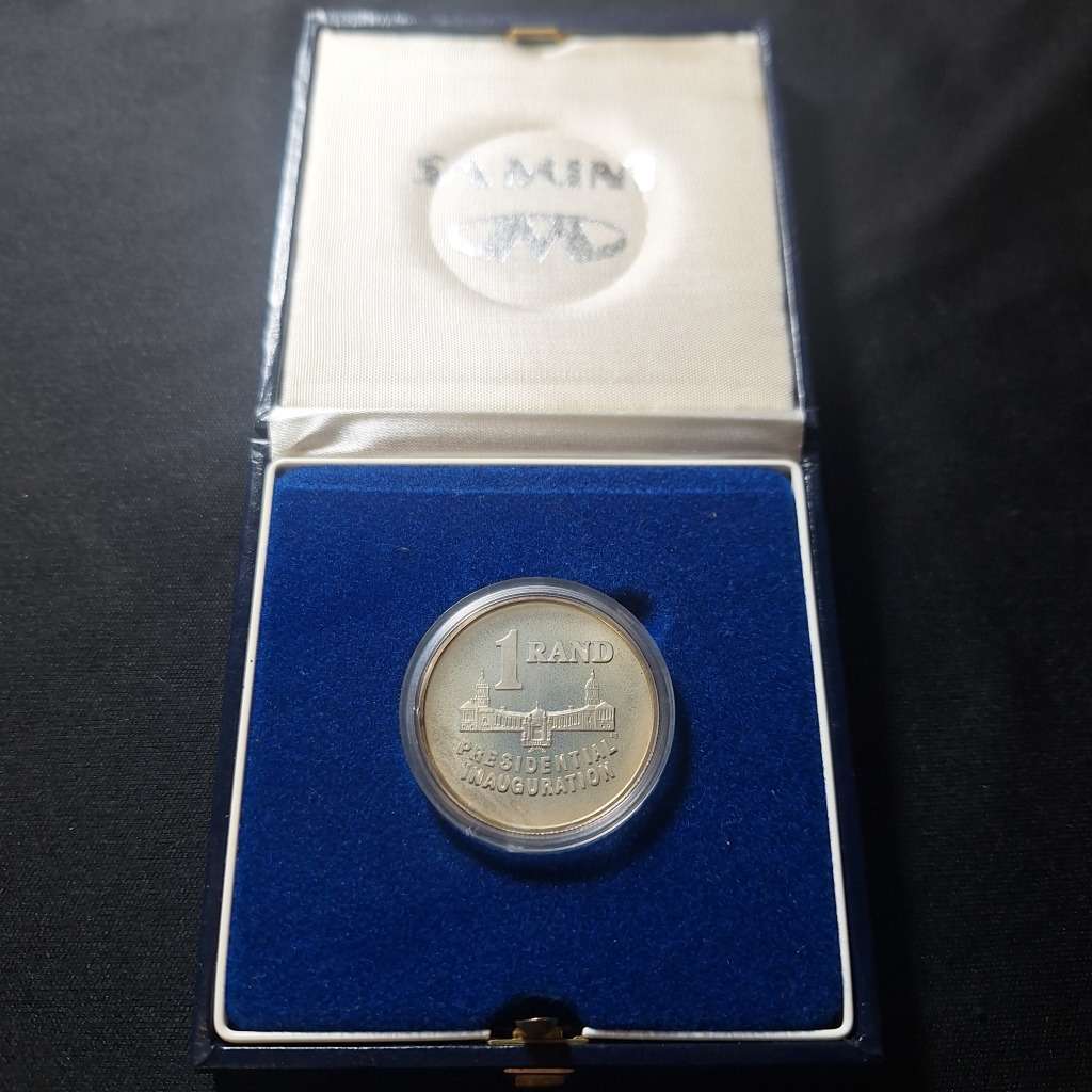 1994 Proof 1 Rand Presidential Inauguration coin in SA Mint Display Box