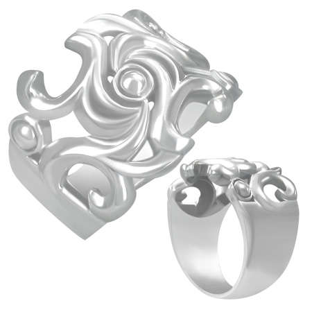 Sterling Silver Spiral Balance Symbol Band Ring - by Dazzling Jewelles