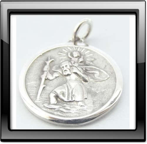 St Christopher Pendant in Sterling Silver by Dazzling Jewellers