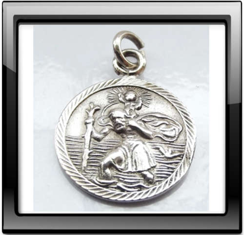 St Christopher Charm/Pendant in Sterling Silver by Dazzling Jewellers