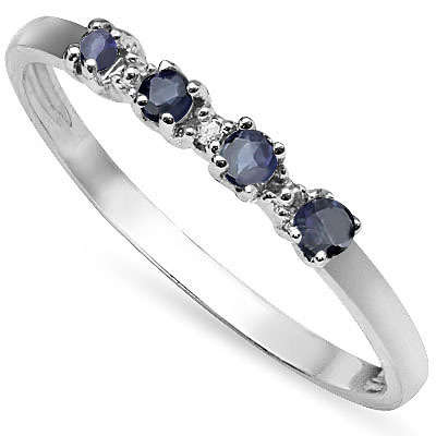 Midnight-blue sapphire and diamond wedding/engagement ring