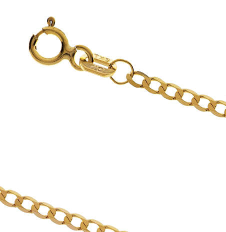 9ct Yellow Gold Curb link Chain, 45cm, 2.5gr, 1.8 x 2.3mm links