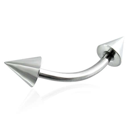 Cone Spike Banana Bell Eyebrow Barbell