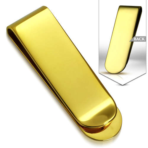 Gold Plated Stainless Steel Plain Money Clip - SCY094