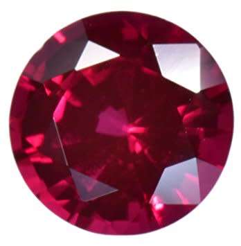 Ruby Synthetic, brilliant round cut. 7mm 1.60ct Ruby Simulation Gemstone