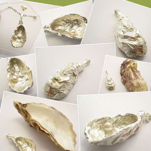 Oyster Pendant. Knysna Oyster with Pearl