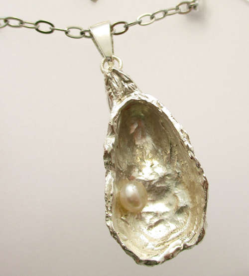 Oyster Pendant. Knysna Oyster with Pearl