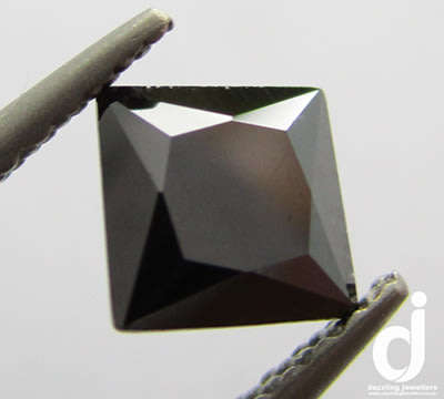 Black Cubic Zirconia Diamond Simulant. Square/Princess-cut. 1.05ct | 5mm