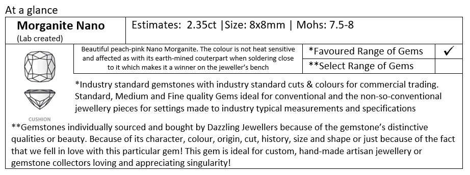Morganite Nano | Cushion-cut | 8mm