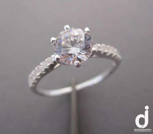 Engagement Wedding Ring in Sterling Silver