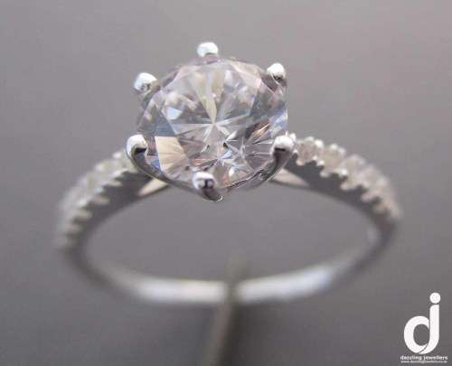 Engagement Wedding Ring in Sterling Silver