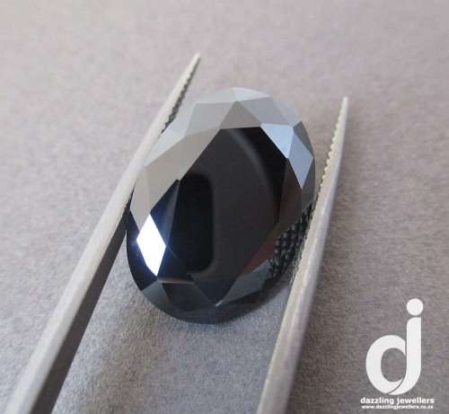 20.20ct Black Diamond simulant | 18x13mm | Oval | Cubic Zirconia