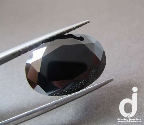 20.20ct Black Diamond simulant | 18x13mm | Oval | Cubic Zirconia