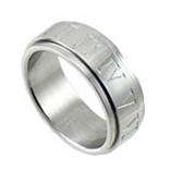 STAINLESS STEEL ROMAN NUMERAL SPINNER RING