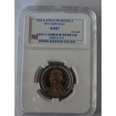 MANDELA 90th BIRTHDAY 2008 R5 GRADED MS67 CRAZY BARGAIN